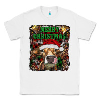 White merry christmas heifer with cowbells Classic Tee - RanaPortraitStore