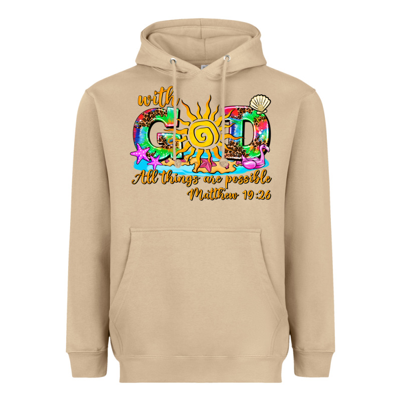 With God All Things Are Possible Summer Heavyweight Hoodie by AdoDesignShop | Teevron