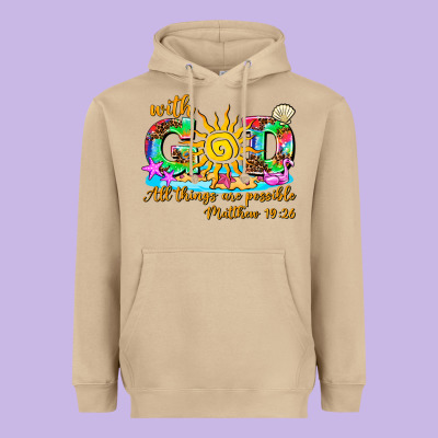 With God All Things Are Possible Summer Heavyweight Hoodie Designed By Adodesignshop