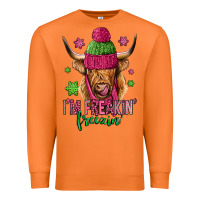 Carrot i'm freakin freezin pink christmas long haired cow Premium Sweatshirt - Jasminsmagicworld