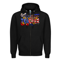 Black American Teacher Zipper Hoodie - Neo Western