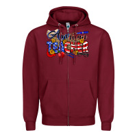Burgundy American Teacher Zipper Hoodie - Neo Western