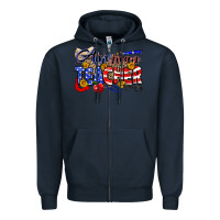 Navy American Teacher Zipper Hoodie - Neo Western