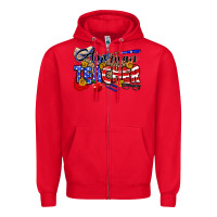 Red American Teacher Zipper Hoodie - Neo Western