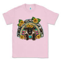 Bubblegum Pink suffolk ewe front sunflowers rainbow Classic Tee - BarkalooDesign