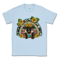Dusty Blue suffolk ewe front sunflowers rainbow Classic Tee - BarkalooDesign