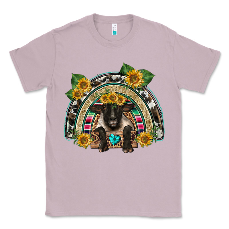 Suffolk Ewe Front Sunflowers Rainbow Classic Tee by BarkalooDesign | Teevron