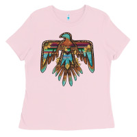 Bubblegum Pink thunderbird with sunflowers Ladies Tee - BarkalooDesign