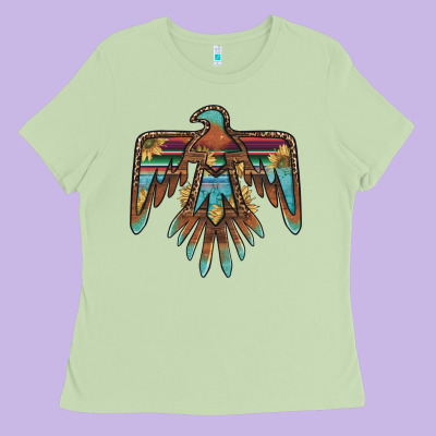Thunderbird With Sunflowers Ladies Tee Designed By Barkaloodesign