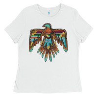 White thunderbird with sunflowers Ladies Tee - BarkalooDesign