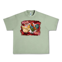 Oil Green xoxo rooster and chicken Urban Heavy Tee - RanaPortraitStore