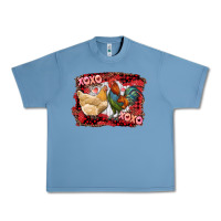 Pebble Blue xoxo rooster and chicken Urban Heavy Tee - RanaPortraitStore