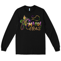 Black mardi gras fleur de lis and beads Long Sleeve Tee - RanaPortraitStore