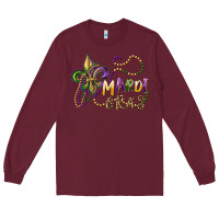 Burgundy mardi gras fleur de lis and beads Long Sleeve Tee - RanaPortraitStore