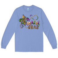 Colony Blue mardi gras fleur de lis and beads Long Sleeve Tee - RanaPortraitStore