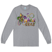 Heather Grey mardi gras fleur de lis and beads Long Sleeve Tee - RanaPortraitStore