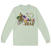 Matcha mardi gras fleur de lis and beads Long Sleeve Tee - RanaPortraitStore
