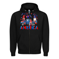 Black American truck gnomes Zipper Hoodie - Neo Western