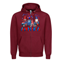 Burgundy American truck gnomes Zipper Hoodie - Neo Western