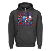 Charcoal Heather American truck gnomes Zipper Hoodie - Neo Western