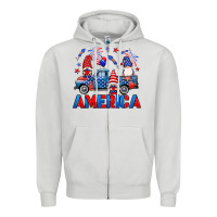 Dove Grey American truck gnomes Zipper Hoodie - Neo Western