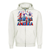 Oatmeal Heather American truck gnomes Zipper Hoodie - Neo Western
