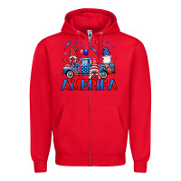 Red American truck gnomes Zipper Hoodie - Neo Western