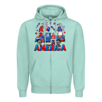 Seafoam American truck gnomes Zipper Hoodie - Neo Western