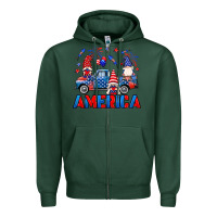Sports Green American truck gnomes Zipper Hoodie - Neo Western