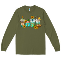 Army Green jesus coffee cups Long Sleeve Tee - AdoDesignShop