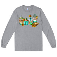 Heather Grey jesus coffee cups Long Sleeve Tee - AdoDesignShop