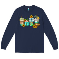Navy jesus coffee cups Long Sleeve Tee - AdoDesignShop