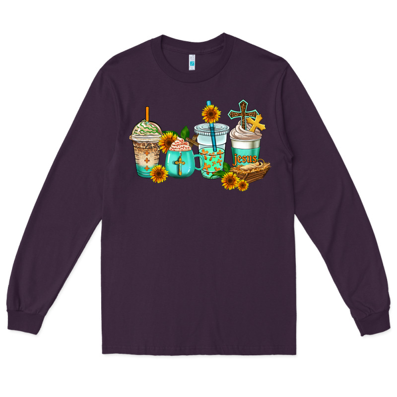 Jesus Coffee Cups Long Sleeve Tee by AdoDesignShop | Teevron