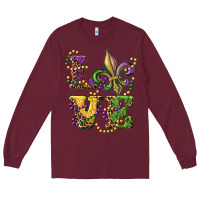 Burgundy love fleur de lis Long Sleeve Tee - RanaPortraitStore