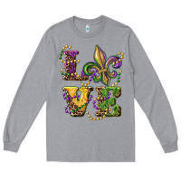 Heather Grey love fleur de lis Long Sleeve Tee - RanaPortraitStore