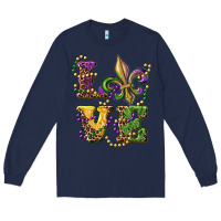 Navy love fleur de lis Long Sleeve Tee - RanaPortraitStore