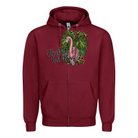 Burgundy flocking fabulous Zipper Hoodie - SublimationCraftShop