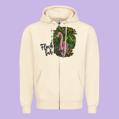 Flocking Fabulous Zipper Hoodie Designed By Sublimationcraftshop