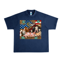 Navy American farm animals Urban Heavy Tee - RanaPortraitStore