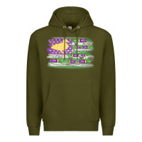 Army Green mardi gras duck call flag Premium Hoodie - MaliasSmallBusiness