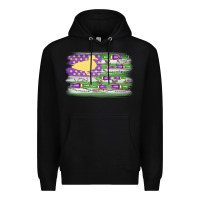 Black mardi gras duck call flag Premium Hoodie - MaliasSmallBusiness