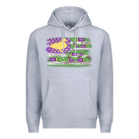 Heather Grey mardi gras duck call flag Premium Hoodie - MaliasSmallBusiness
