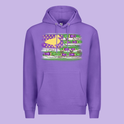 Mardi Gras Duck Call Flag Premium Hoodie Designed By Maliassmallbusiness