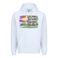 White mardi gras duck call flag Premium Hoodie - MaliasSmallBusiness