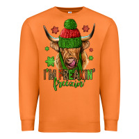 Carrot i'm freakin freezin christmas long haired cow Premium Sweatshirt - Jasminsmagicworld