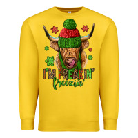Lemon i'm freakin freezin christmas long haired cow Premium Sweatshirt - Jasminsmagicworld