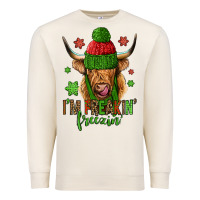 Sandshell i'm freakin freezin christmas long haired cow Premium Sweatshirt - Jasminsmagicworld