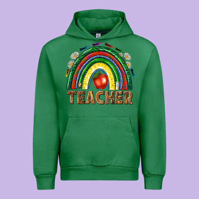 Rainbow Teacher Urban Hoodie Designed By Nancycooperartshop