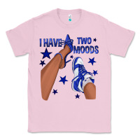 Bubblegum Pink I Have Two Moods Royal Blue Sneakers Afro Girl Classic Tee - texasbilliewilder