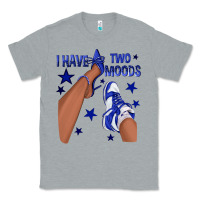 Heather Grey I Have Two Moods Royal Blue Sneakers Afro Girl Classic Tee - texasbilliewilder